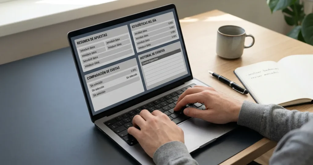 Análisis de bonos de apuestas sin depósito en pantalla de ordenador