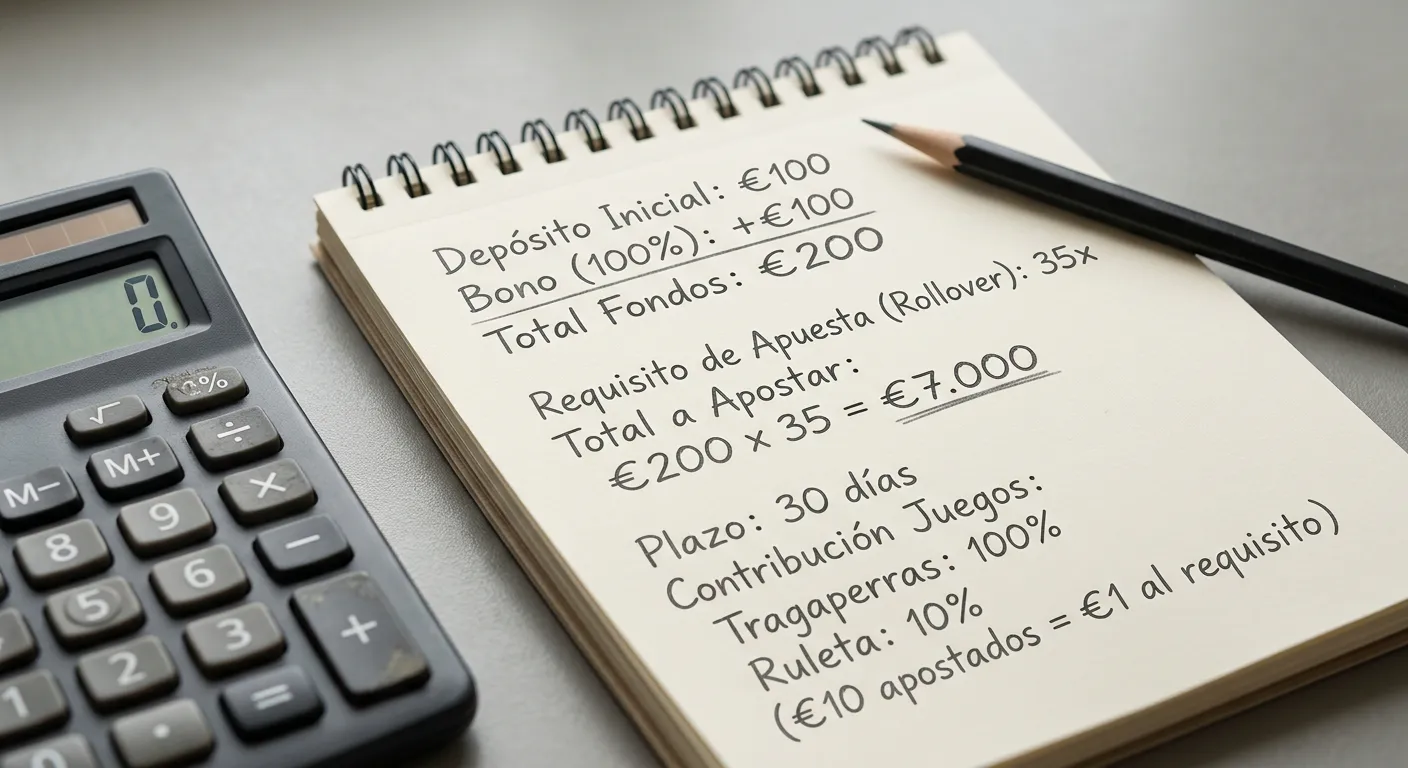 Cálculo de requisitos de rollover en bonos de apuestas