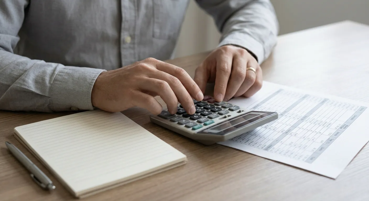 Calculadora y documentos con términos y condiciones de bonos de apuestas