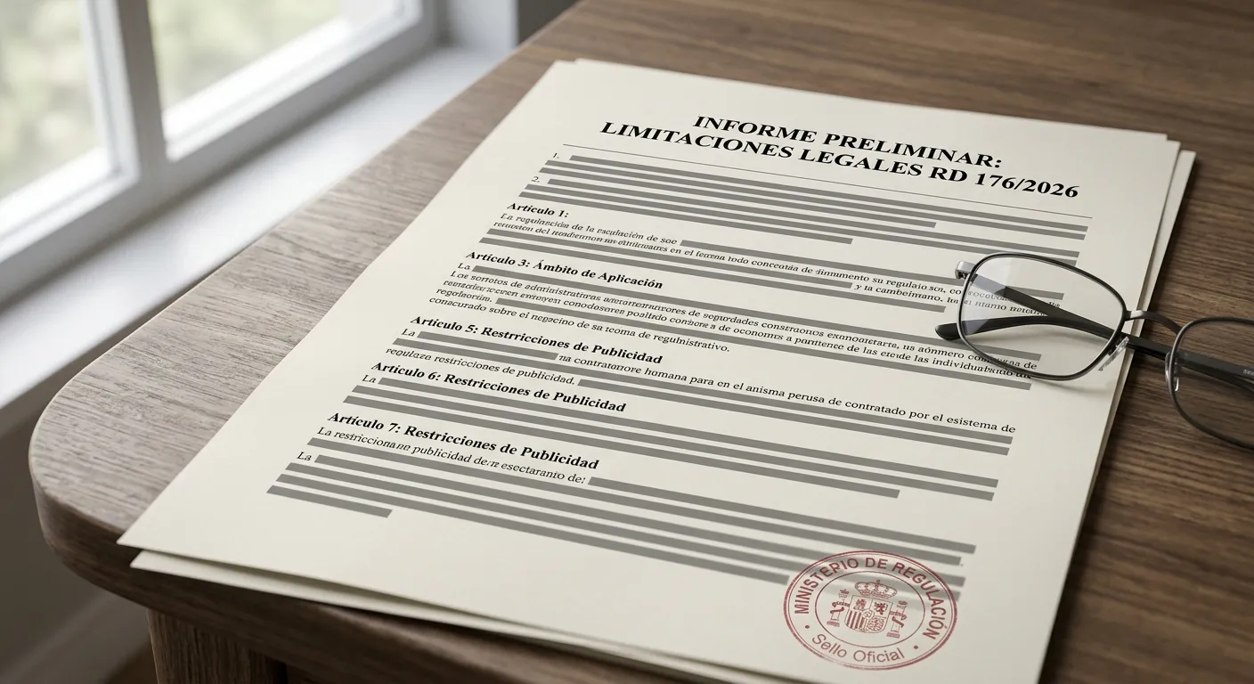 Documento oficial con normativa de límites de depósito en apuestas online España