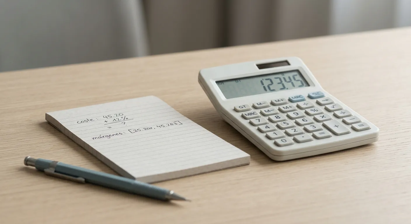 Calculadora y documento mostrando análisis de márgenes de apuesta