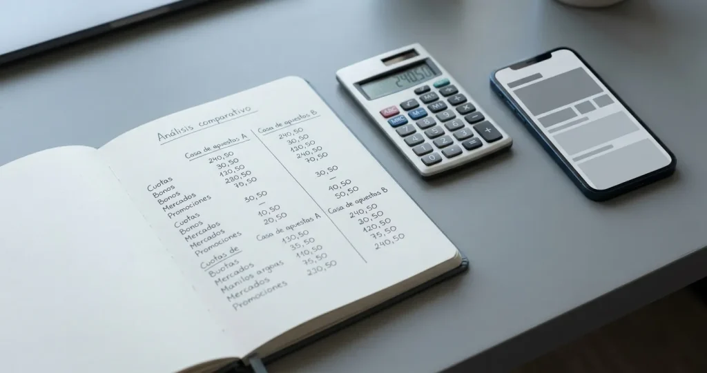 Análisis de casas de apuestas con datos y calculadora