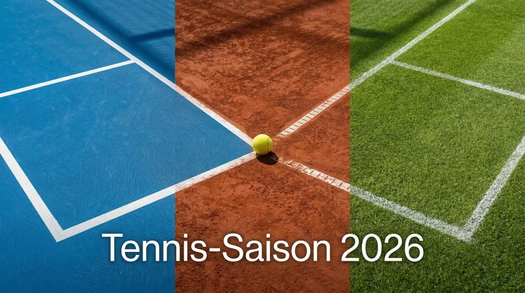 Tennis saison 2026 hartplatz sand rasen Bild