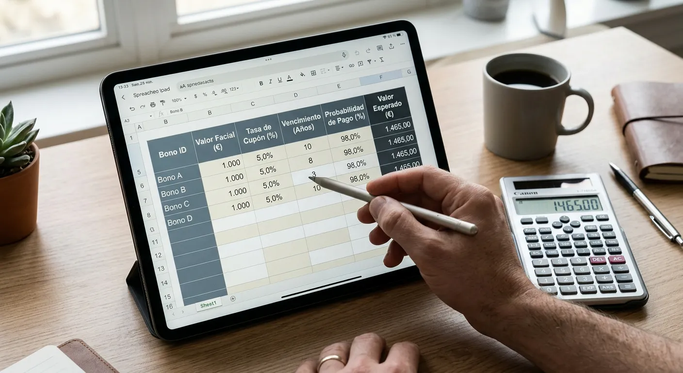 Calculadora y tabla de análisis de valor real de bonos sin depósito